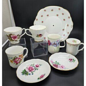 Mixed Floral China Tea & Coffee Cup and Saucer Set Pink Roses JJ4092